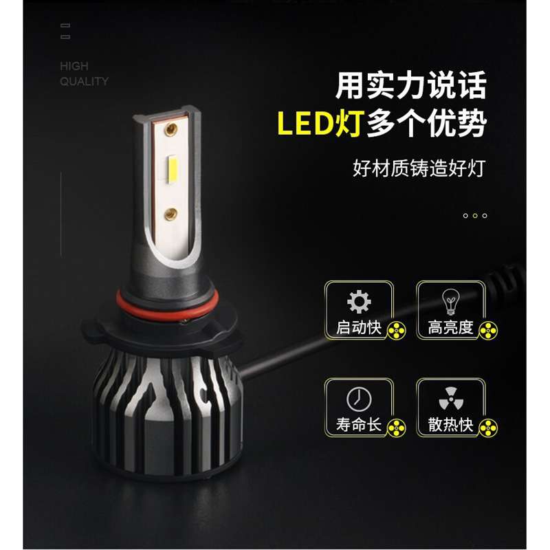 跨境电商汽车LED大灯v10 1860铜基板灯珠 h4h7h1 48W强光大功率
