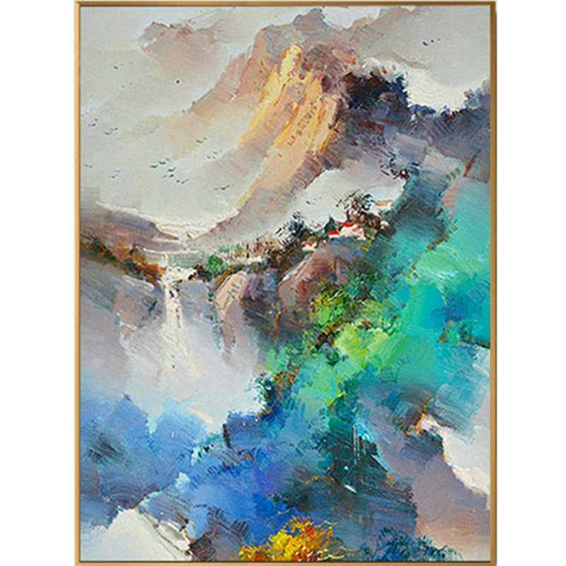 大幅现代油画山水艺术画抽象玄关客厅挂画厂家直销欢迎咨询