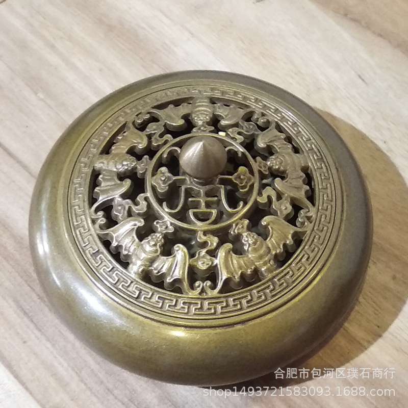 黄皮五福平底炉 品质可以 颜色有质感的仿古铜炉(现货)
