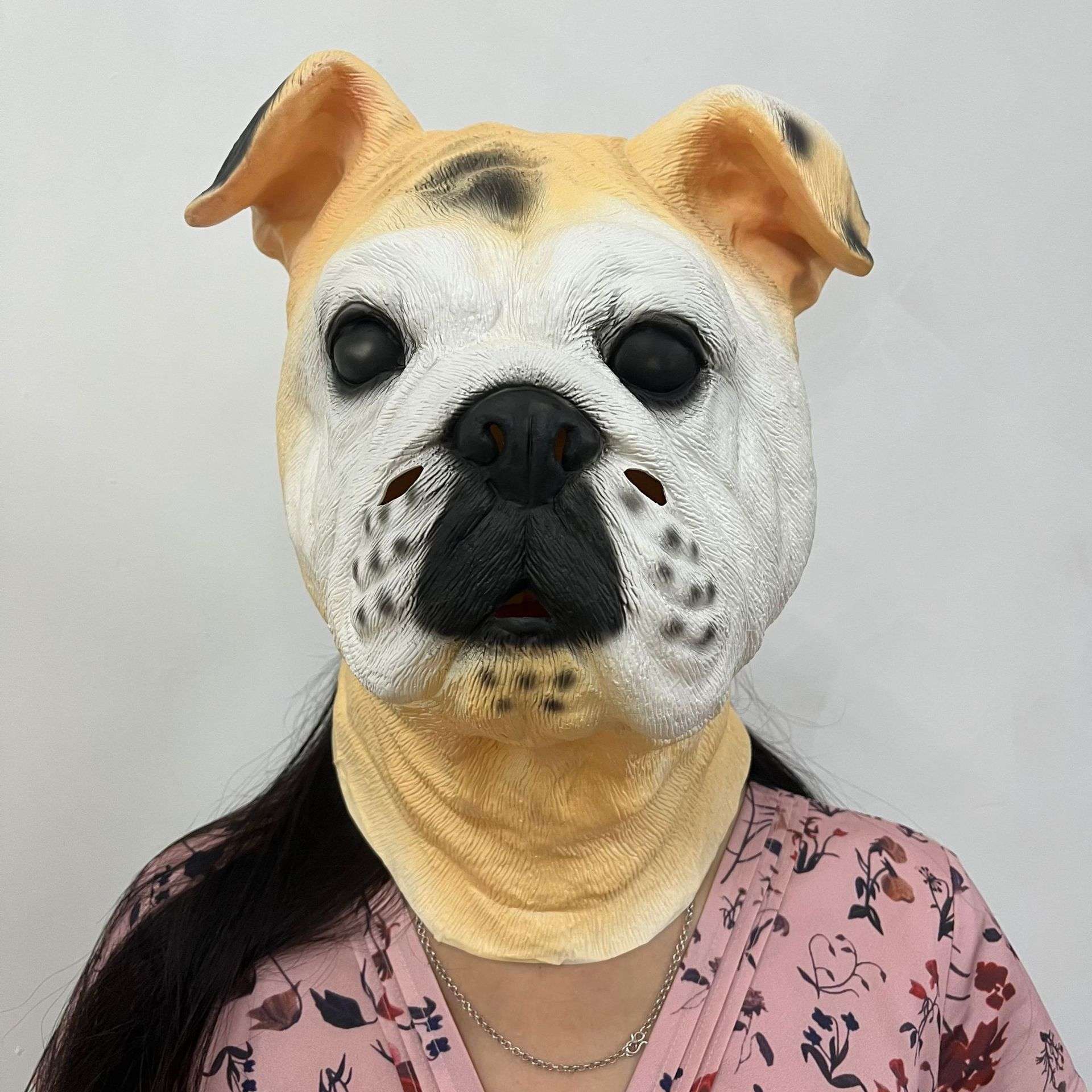 万圣节面具 partymask哈巴狗头套沙皮狗头舞会可爱面具厂家现货