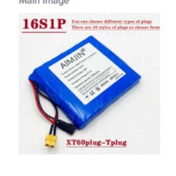 60V 3Ah 16S1P电池组18650B 3mAh带BMS的可充电电池,用于自
