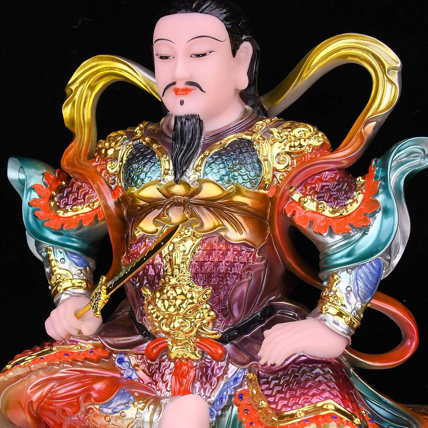 汉白玉真武大帝玄天上帝武当山北极真君九天荡魔天尊神像供奉摆件