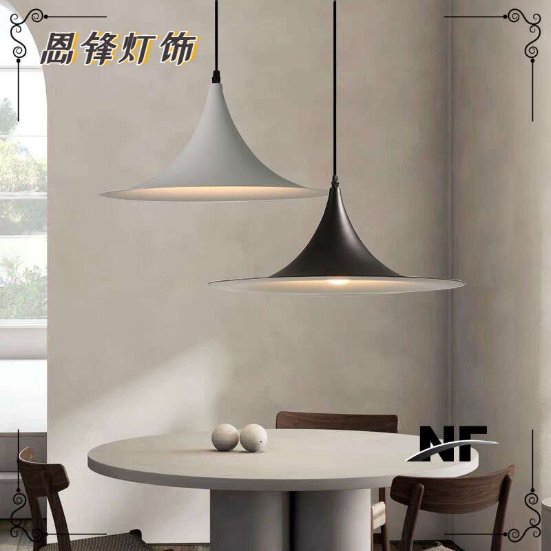 餐厅吊灯咖啡厅餐桌吧台灯单头简约现代喇叭店铺商用餐馆LED长条