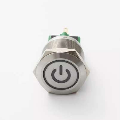 ELEWIND/意稳22mm金属环形带灯电源透光按钮 不锈钢按钮开关