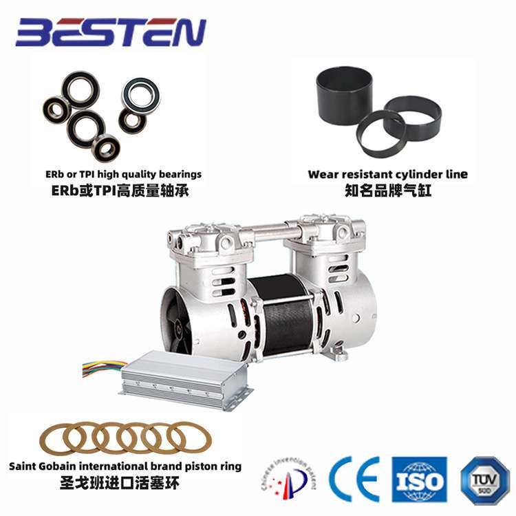 无油空气压缩机7bar 8bar 12V 24V 48V车载小型空气压缩机DC80V D