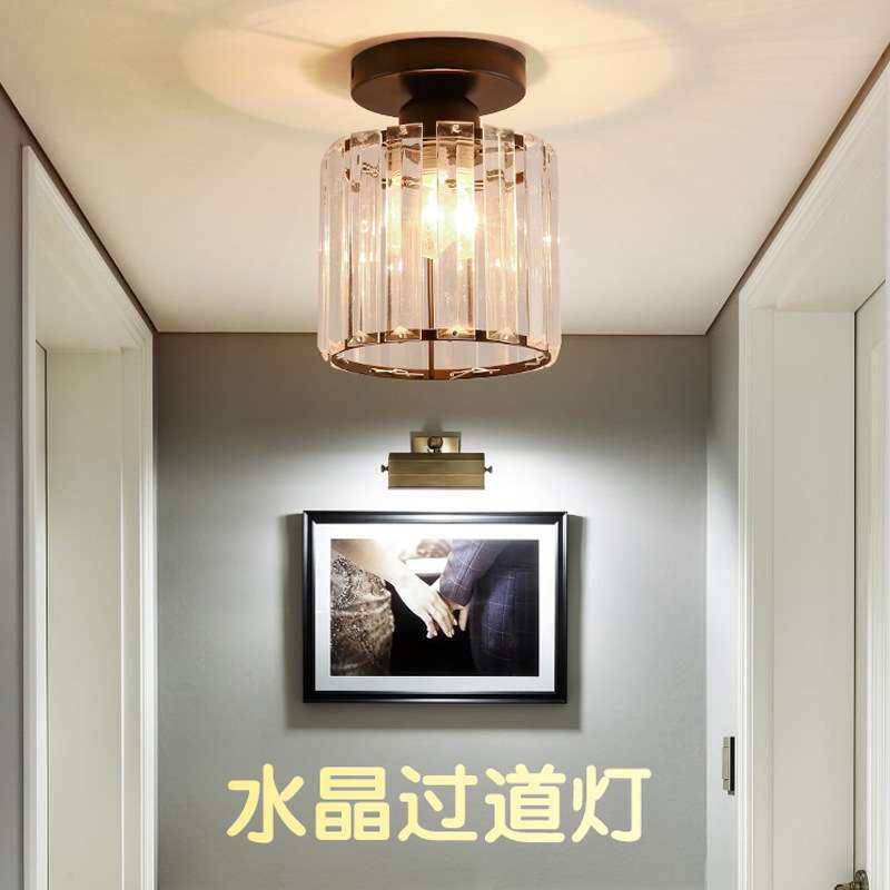 过道灯走廊灯水晶灯吸顶灯北欧轻奢入户玄关灯筒灯牛眼灯LED节能