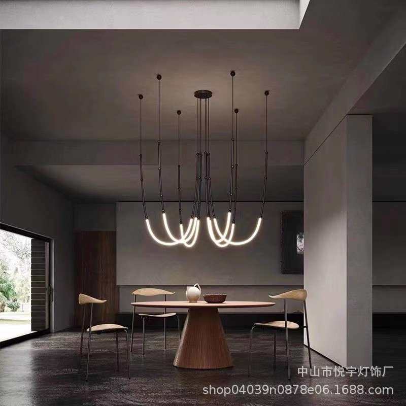 意大利新款别墅客厅餐厅设计师灯具复式楼lotf楼梯间创意竹节吊灯
