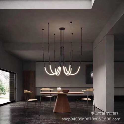 意大利新款别墅客厅餐厅设计师灯具复式楼lotf楼梯间创意竹节吊灯