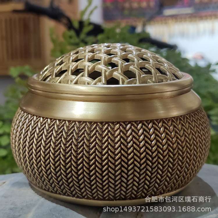 仿古色 藤编 格子平底炉 常州青果巷旅游工艺纪念品(现货)