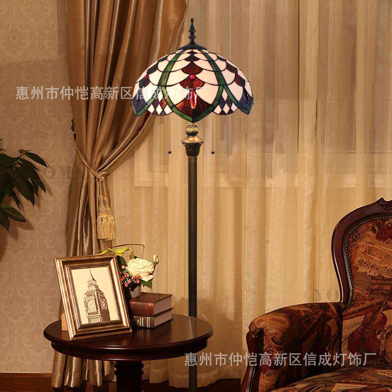 蒂凡尼欧式田园乡村餐厅酒吧咖啡厅书房新中式几何创意卧室落地灯