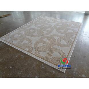 现代简约长方形几何格子中式样板房别墅客厅茶几沙发地毯大厅地毯