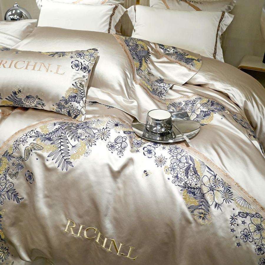 亦莱莎 轻奢高端高精密锦缎四件套 床单床盖款多件套床上用品套件