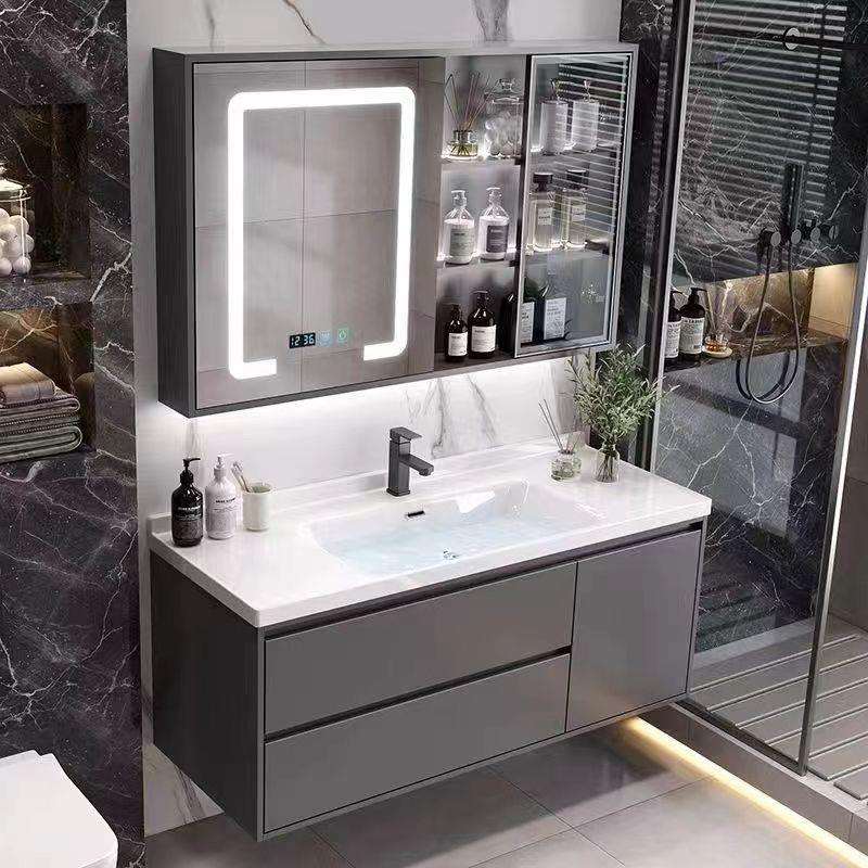 2024新款陶瓷一体盆智能浴室柜组合洗手间洗漱台洗手池卫生间