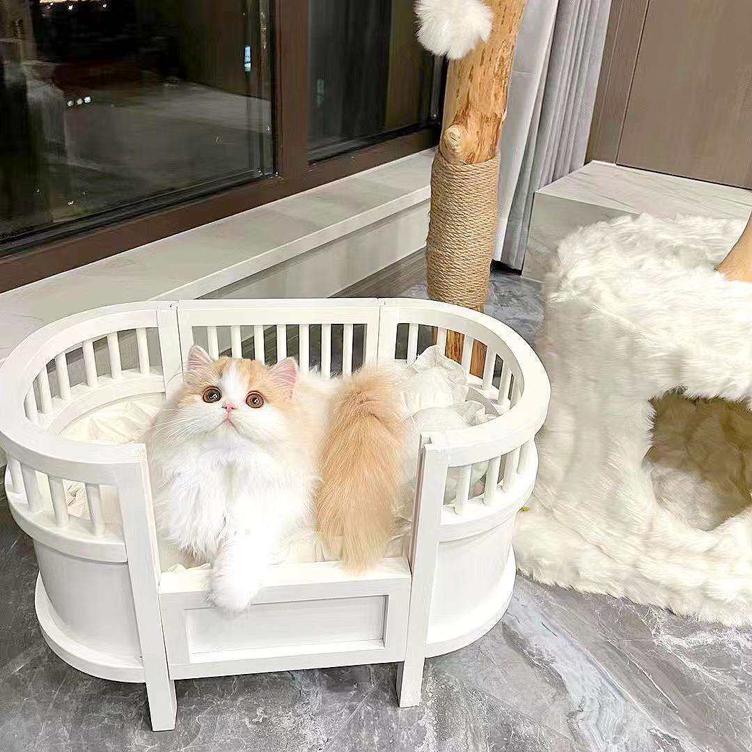 猫咪公主床可拆洗四季木质猫窝狗窝仙气摆拍大号猫床