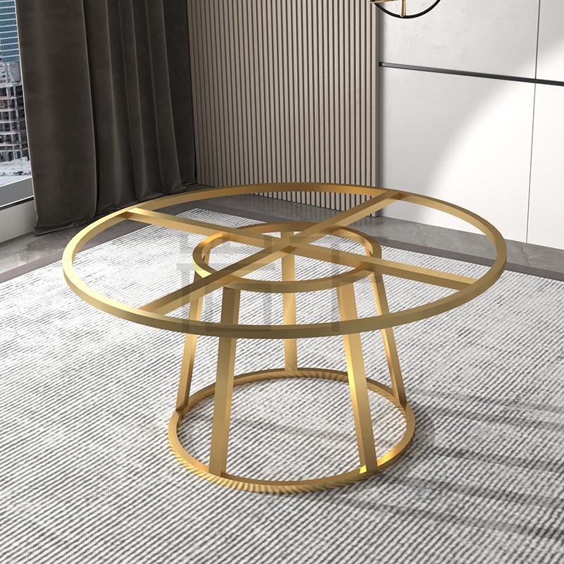 北欧金属大理石圆桌腿支架轻奢岩板圆形桌脚支撑S架餐桌架底座定