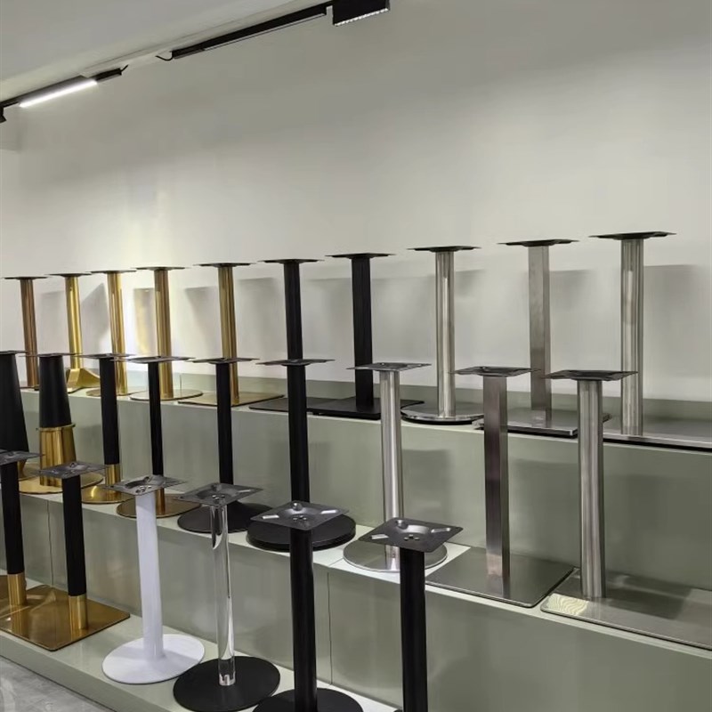 铁艺桌脚桌腿实木大理石岩板餐桌支D架不锈钢桌架茶几底座吧餐台