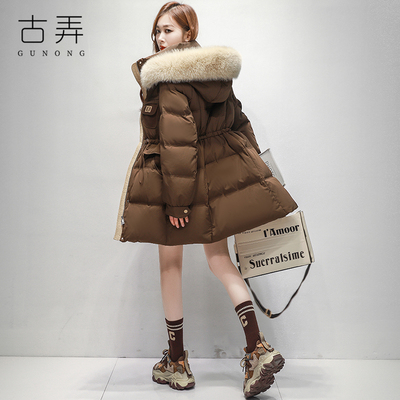 古弄原创设计感中长款羽绒服