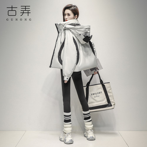 潮牌设计感短款羽绒服