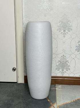 景德镇现代简约白色陶瓷大花瓶中式仿真干花插花客厅装饰落地摆件