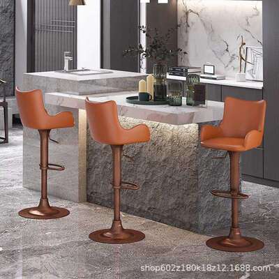 吧台椅靠背扶手升降旋转美式厨房岛台高脚餐椅子酒吧椅吧台凳7198