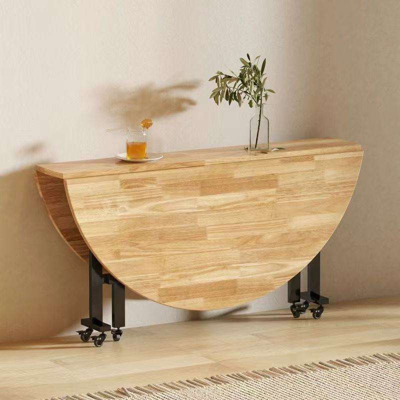 实木折叠桌家用小户型可移动创意折叠餐桌家庭聚会10人吃饭大圆桌