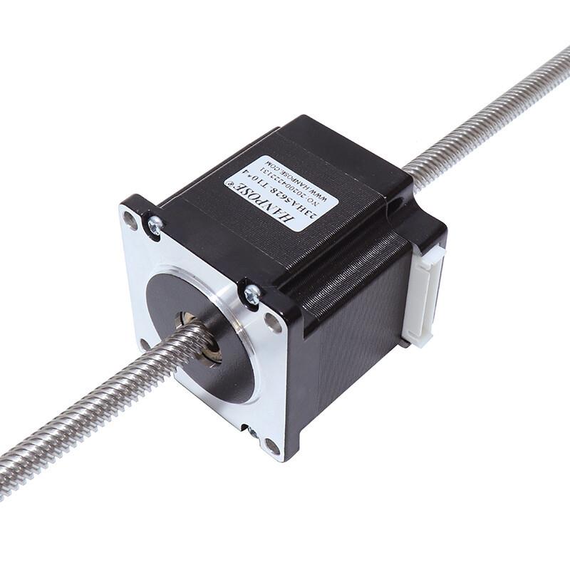 57贯穿式梯型丝杆步进电机套装 机身56MM 直线螺杆马达现货