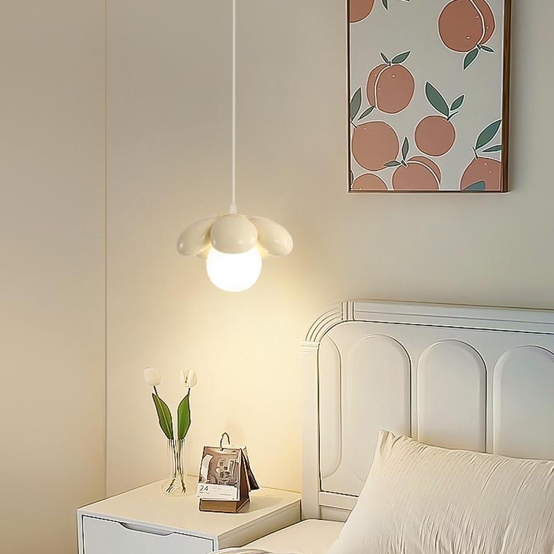 奶油过道长走廊卧室风房儿童房吊线灯公主新款床头小吊灯简约现代