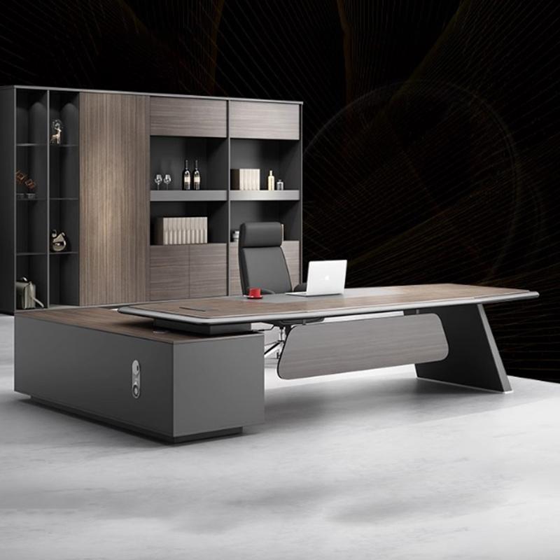 烤漆轻奢经理室总裁桌办公桌椅组合高档简约现代老板桌大班台