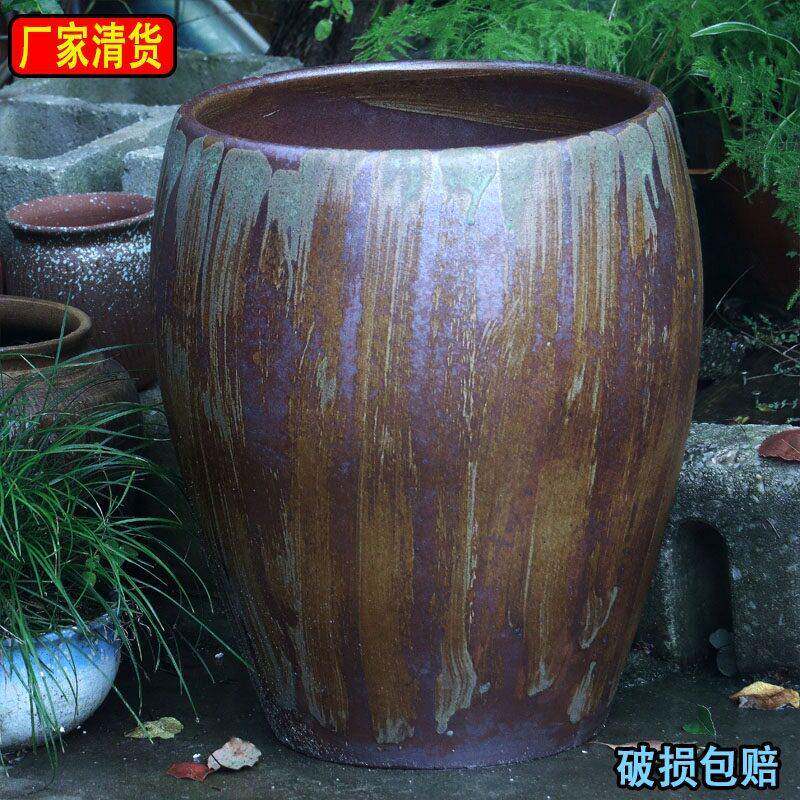 超大落地景观盆透气陶种树海岛栀子龙血树花盆特大园林摆件陶