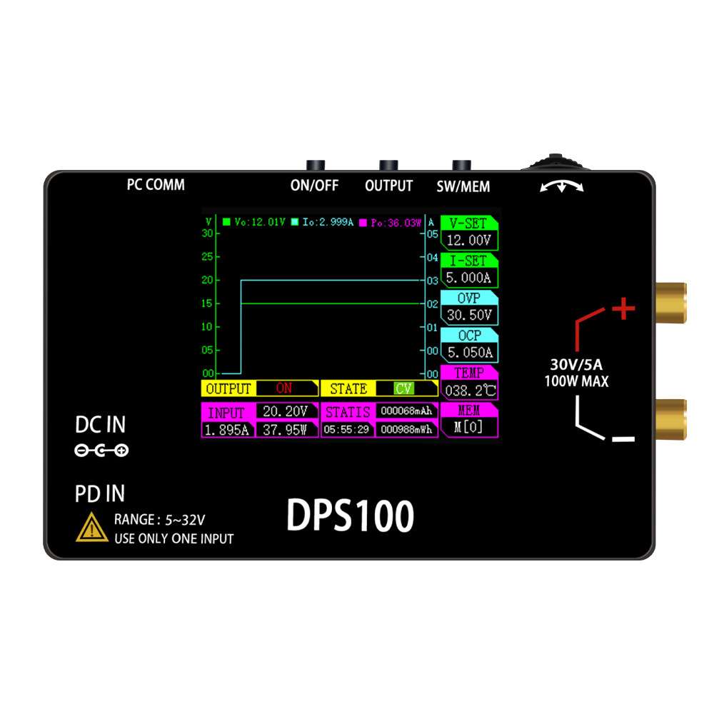 DPS100大功率100W便携式30V 5A电源数控直流可调可编程稳压电源