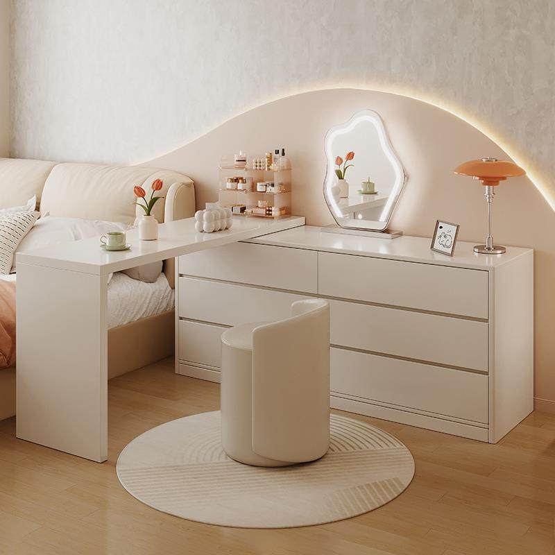 转角梳妆台卧室简约现代2024新款斗柜化妆台一体卧室拐角柜电脑桌