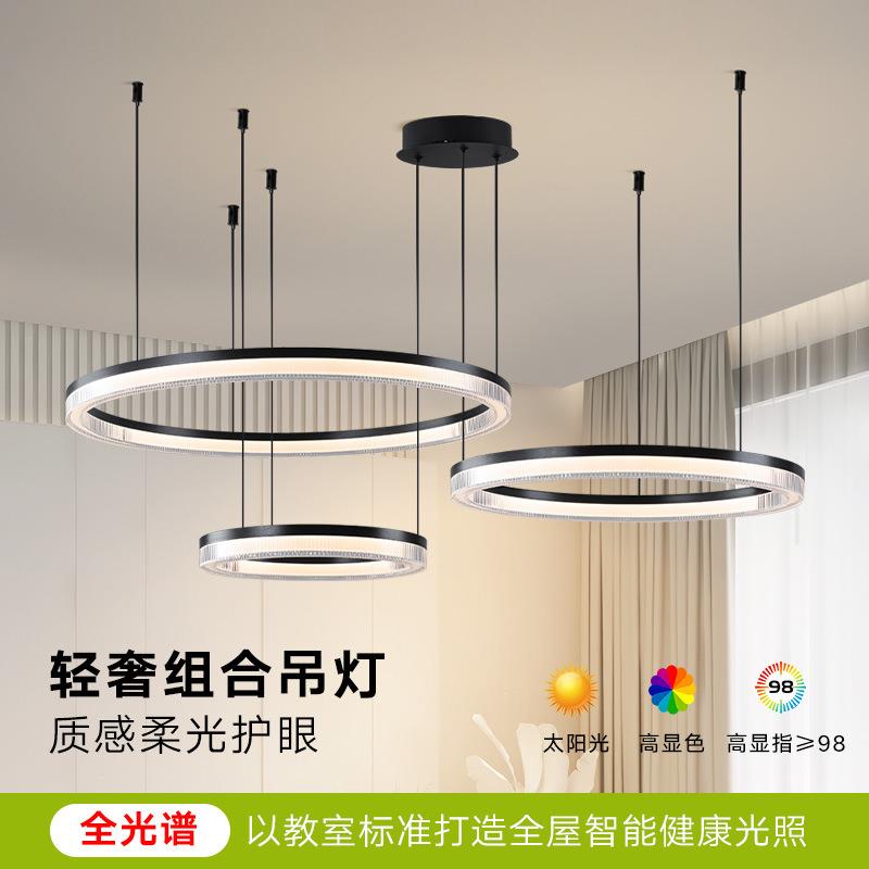 意式轻奢客厅吊灯现代简约卧室书房间餐厅灯设计师极简圆环形灯具