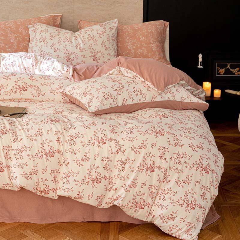 A类母婴级全棉天竺棉床上四件套纯棉针织棉床单被套1.8长绒棉床品