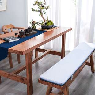 实木长条凳垫科技布四季通用可拉链可拆洗椰棕乳胶海绵坐垫