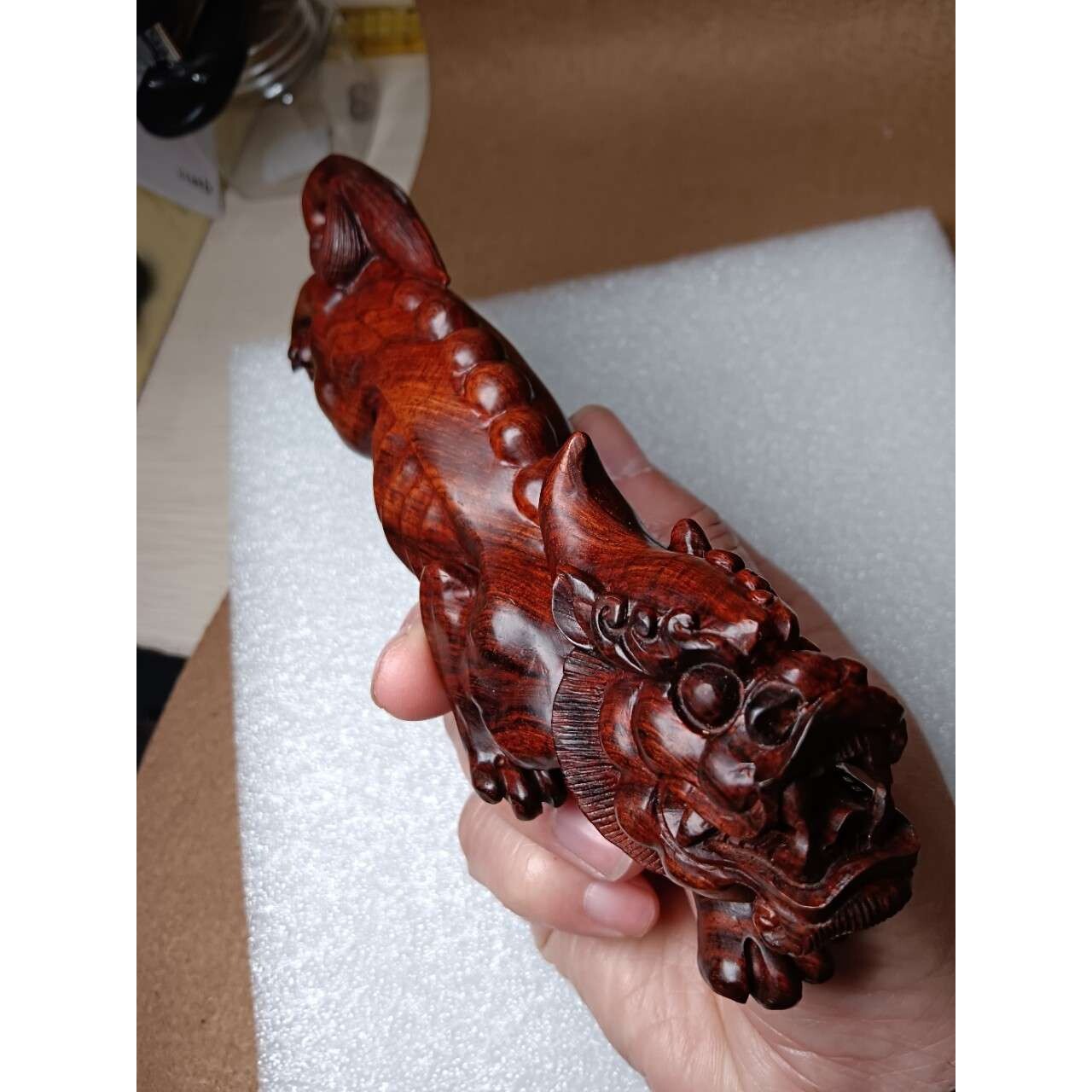海南黄花梨貔貅摆件虎皮纹规格:16? X6? ? 克量74