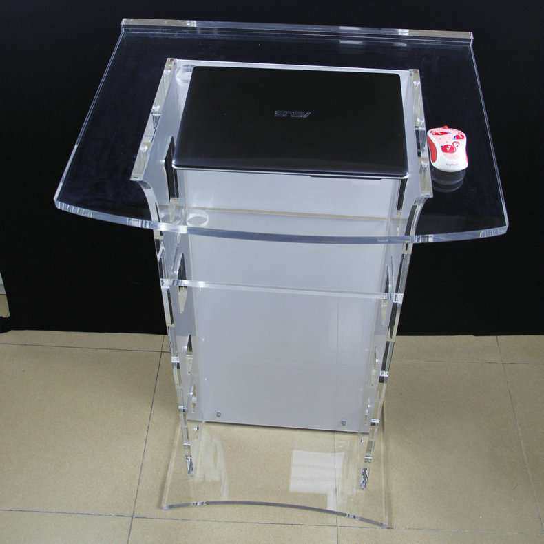 水晶亚克力演讲台亚克力接待台可调节可发光亚克力演讲台厂家供应
