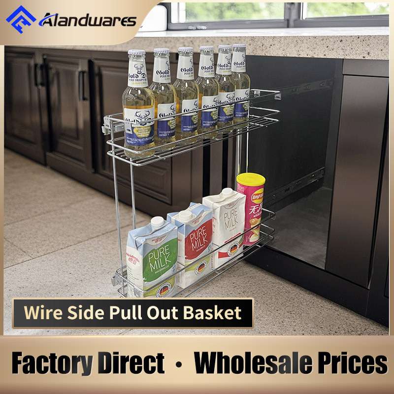 Kitchen Storage Side Mount Pull-out Basket Metal Wire Basket
