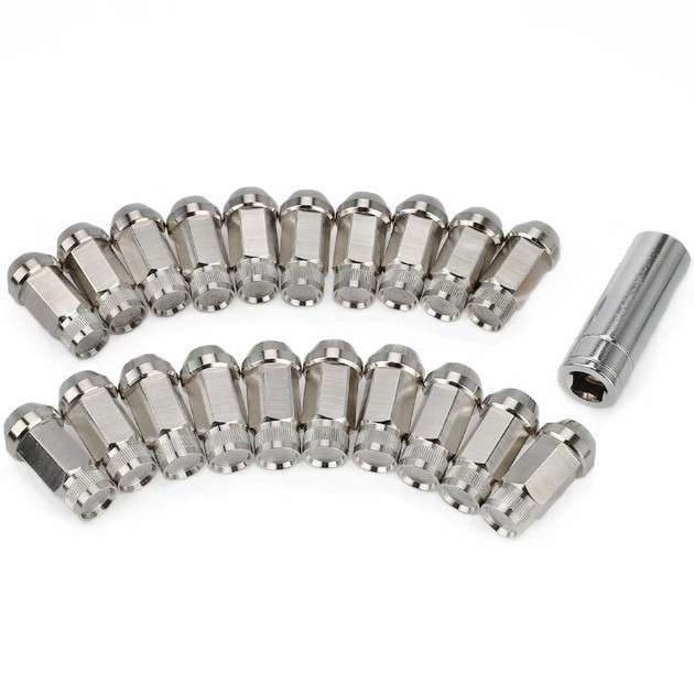 含税 改装轮胎螺母304不锈钢 Hex 19mm 总长50mm 轮毂螺母M12 M14