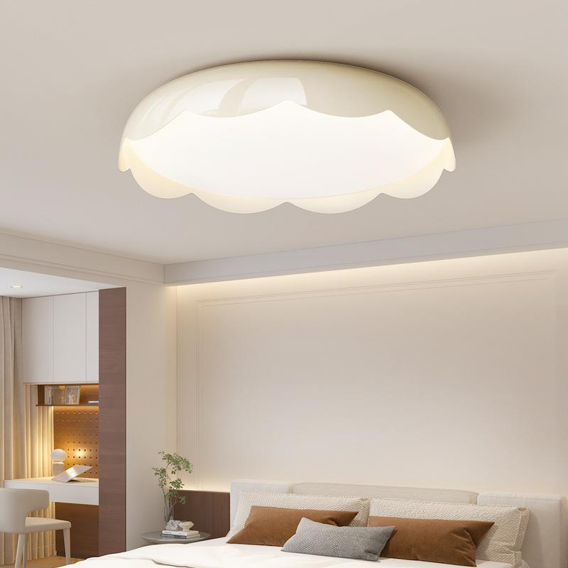 法式奶油风普瑞蛋壳卧室吸顶灯现代简约新款护眼儿童房间主卧灯