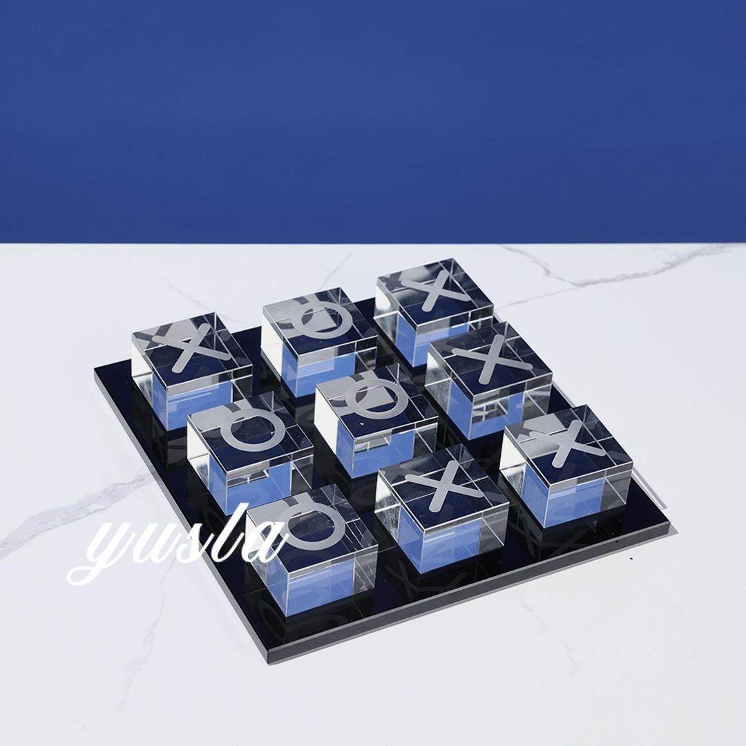 简约轻奢玻璃摆件售楼部展厅电视柜别墅酒店茶几家居玄关软装饰品