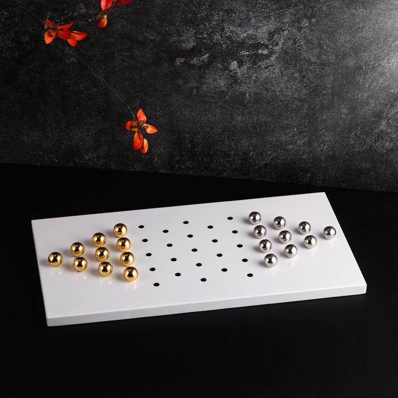 珠点棋盘摆件样板间摆件售楼处金属摆设客厅创意棋盘艺术软装饰品