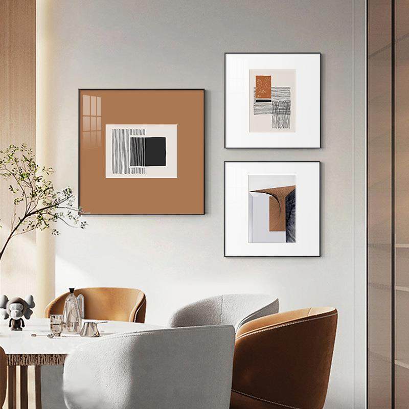 重复 现代简约餐厅装饰画饭厅餐桌极简抽象壁画客厅卧室两联挂画