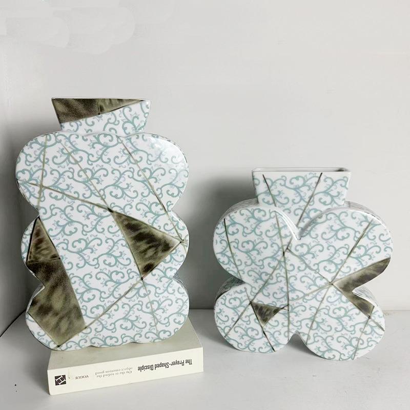 新中式复古陶瓷花瓶摆件玄关客厅餐桌创意插花中式装饰瓷瓶中国风