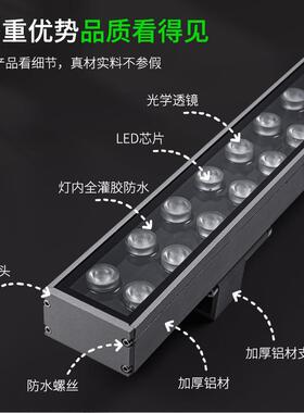 LED洗墙灯双排48W大功率户外防水亮化酒店楼体墙壁室内外射灯72W