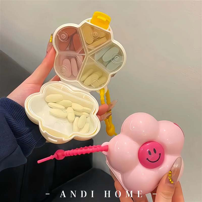 花朵小药盒便携分装一日三餐迷你药C物收纳盒多格一周七天药片分