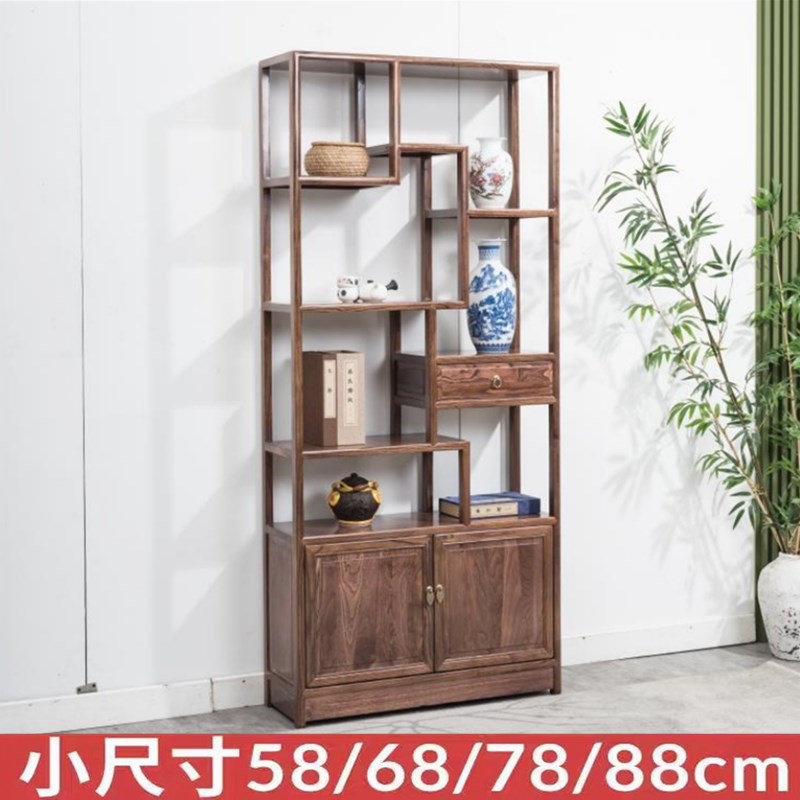 中式博古架实木茶室小置物架客厅收纳展示M柜多宝阁办公室隔断玄