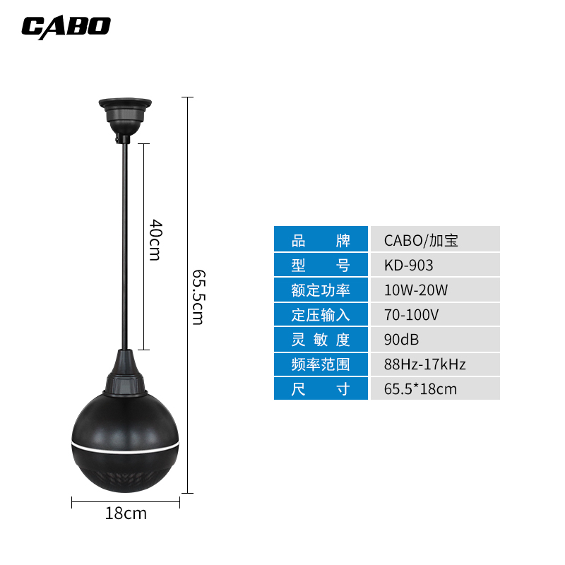 CABO 20W k吊球音箱豪华吊顶音箱 黑白款 背景音乐喇叭 吊球音响