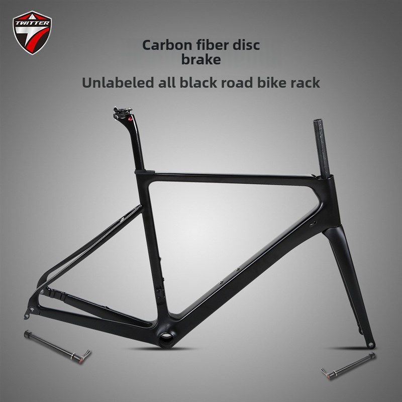 站点R6a盘式制动器无标签碳纤维公路自行车框架与内部布线和前叉