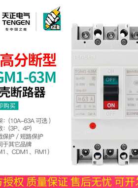 TENGEN浙江天正TGM1-63M/3300 63开关断路器较高短路分断能力50KA