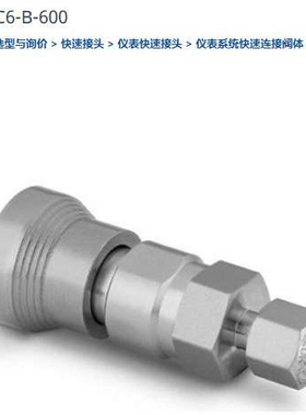 世伟洛克SS-QC6-B-600仪表快速接头